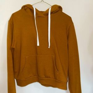 {FOREVER 21} Cropped Camel Hoodie - M
